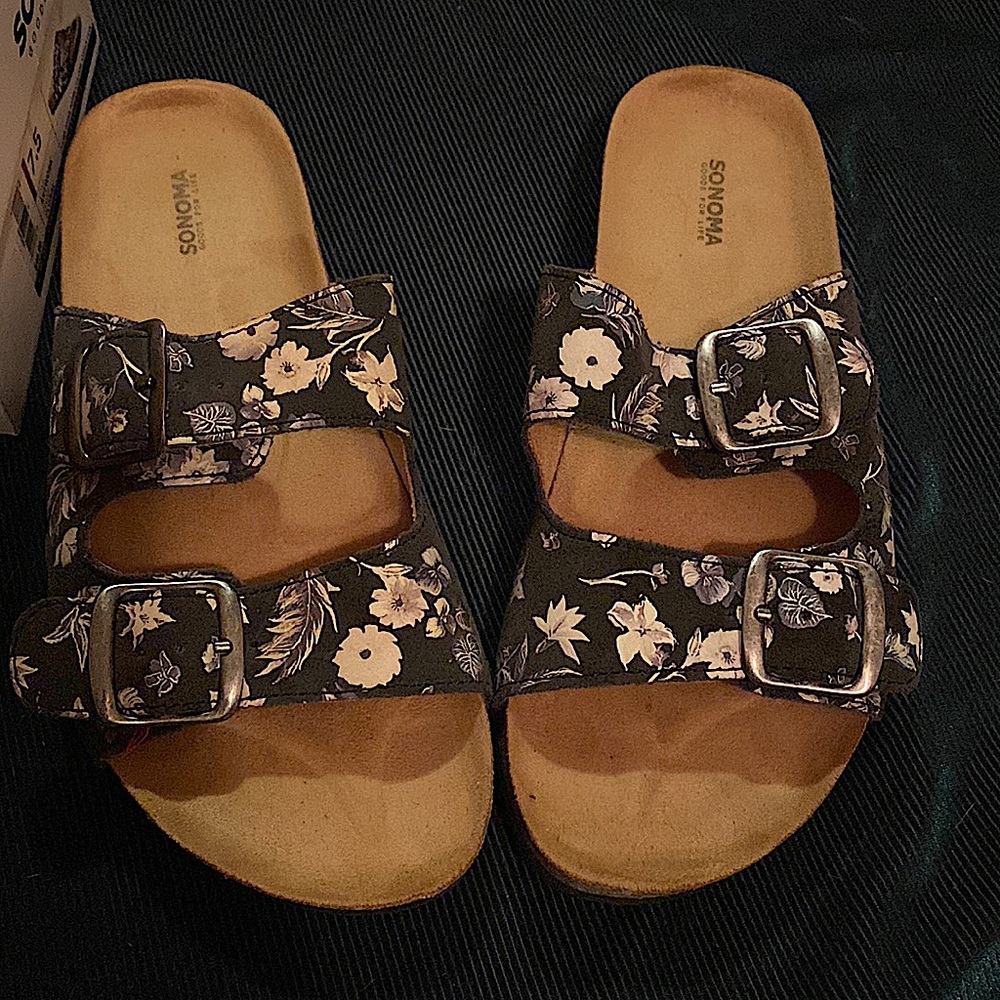 Sonoma Cork & Suede Sandals NIB